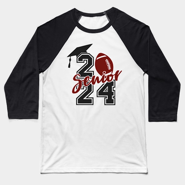 Senior 2024 Football Baseball T-Shirt by Folke Fan Cv